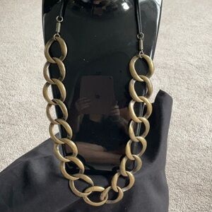Vintage Gold Tone Curb Link Necklace